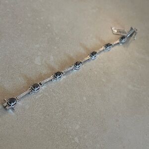Elegant Silver and gray stone Bracelet